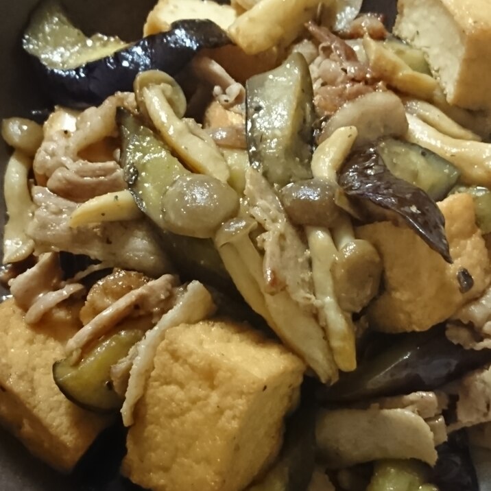 ナスと厚揚げのオイスターソース炒め